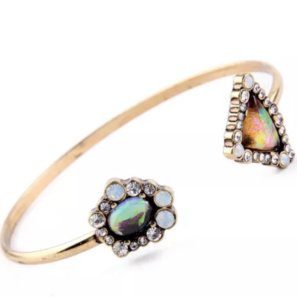 Faux Gemstone Goldtone Dazzle Fashion Cuff - Picture 5 of 7